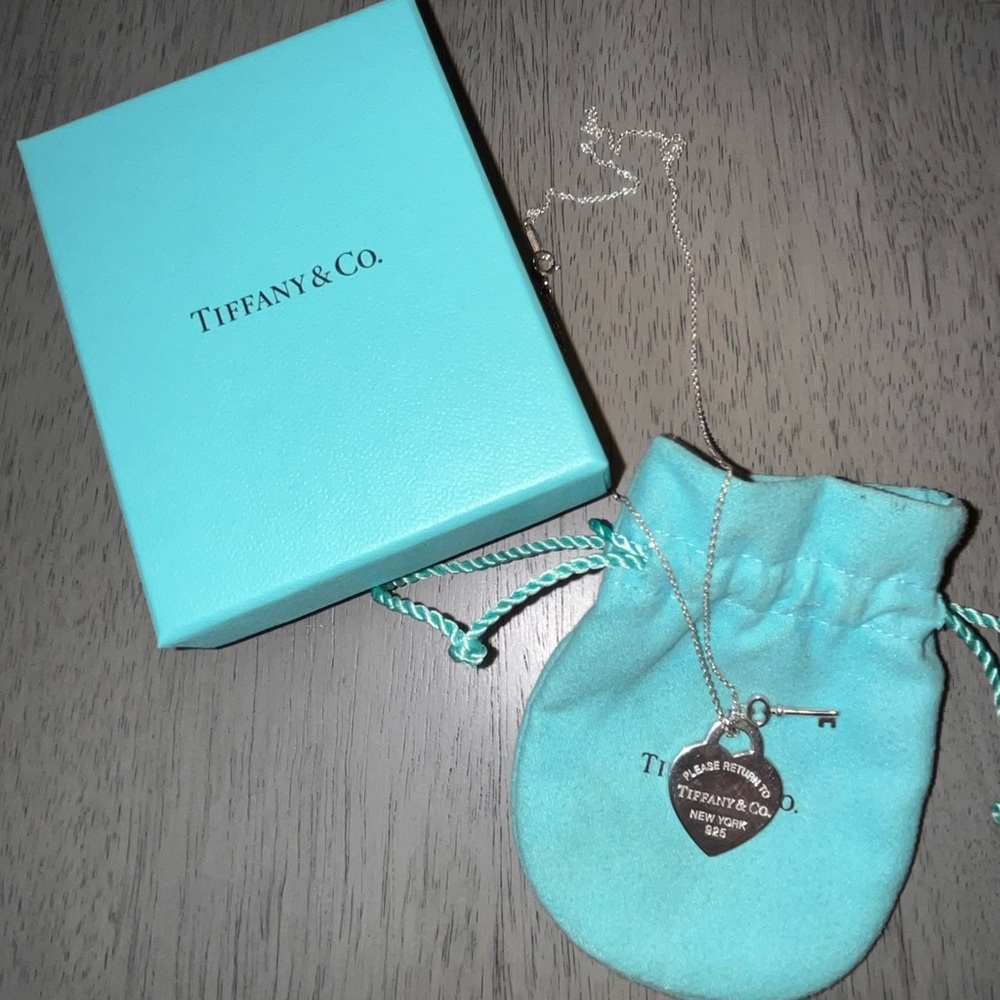 Tiffany & Co. Return to Tiffany Heart Tag Key Pendant Necklace Sterling Silver